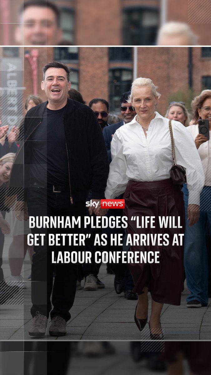 Andy Burnham said he will set the UK in a "new direction" a decade on from Brexit. The prime minister has arrived in Liverpool for the Labour conference, which will run from Sunday to Wednesday. 🔗