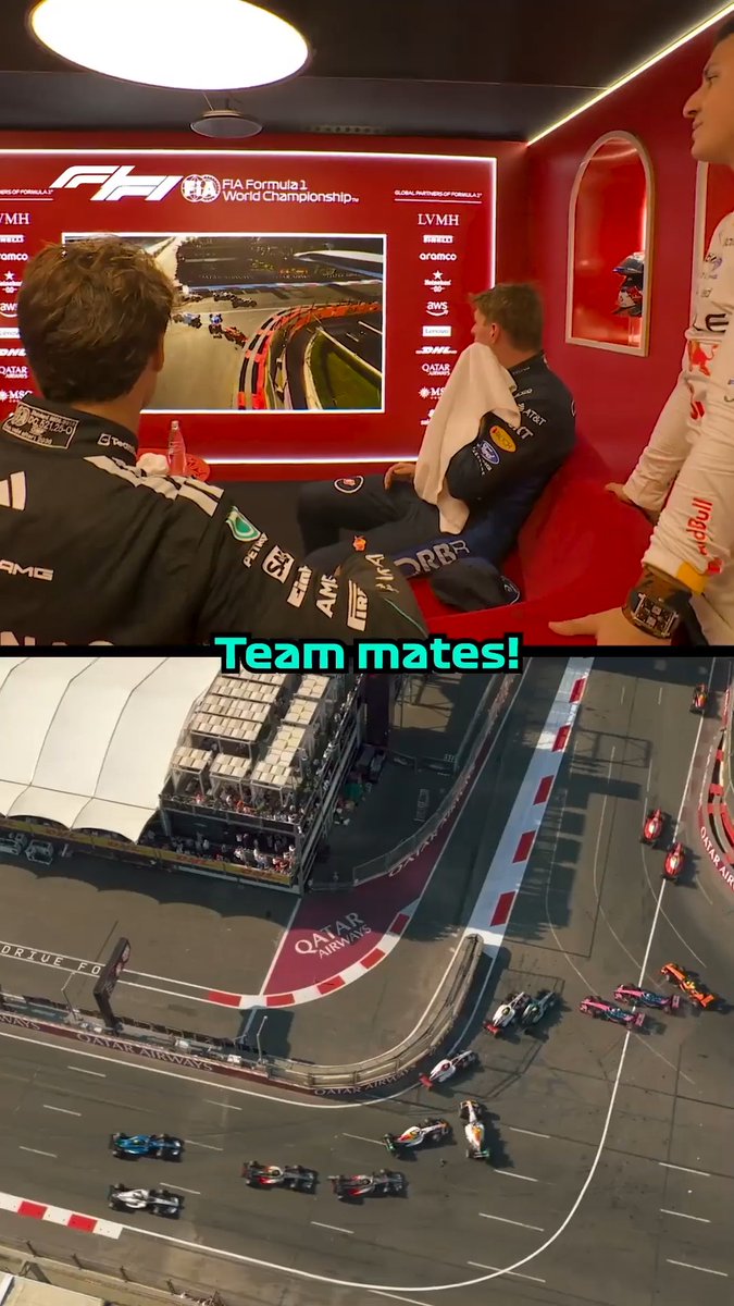 Catching up on an action-packed race in the cooldown room 🗣️ #F1 #AzerbaijanGP