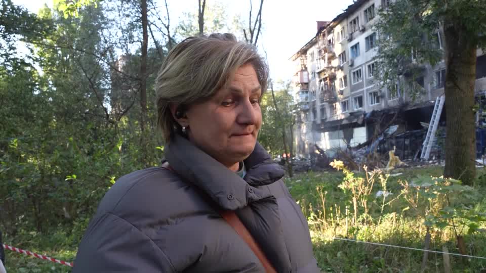 Ukrainian officials said a Russian attack set an apartment building and supermarket on fire, injuring several people