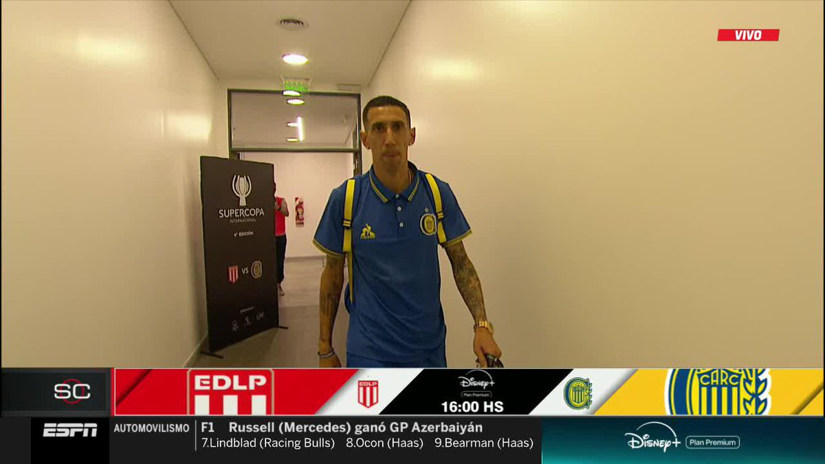 ANGELITO VA POR OTRO TÍTULO CON EL CANALLA: Di María y todo Rosario Central ya están en el Madre de Ciudades para enfrentar a Estudiantes por la Supercopa Internacional. 📺 La #SupercopaInternacional 🏆, por ESPN en el Plan Premium de #DisneyPlus