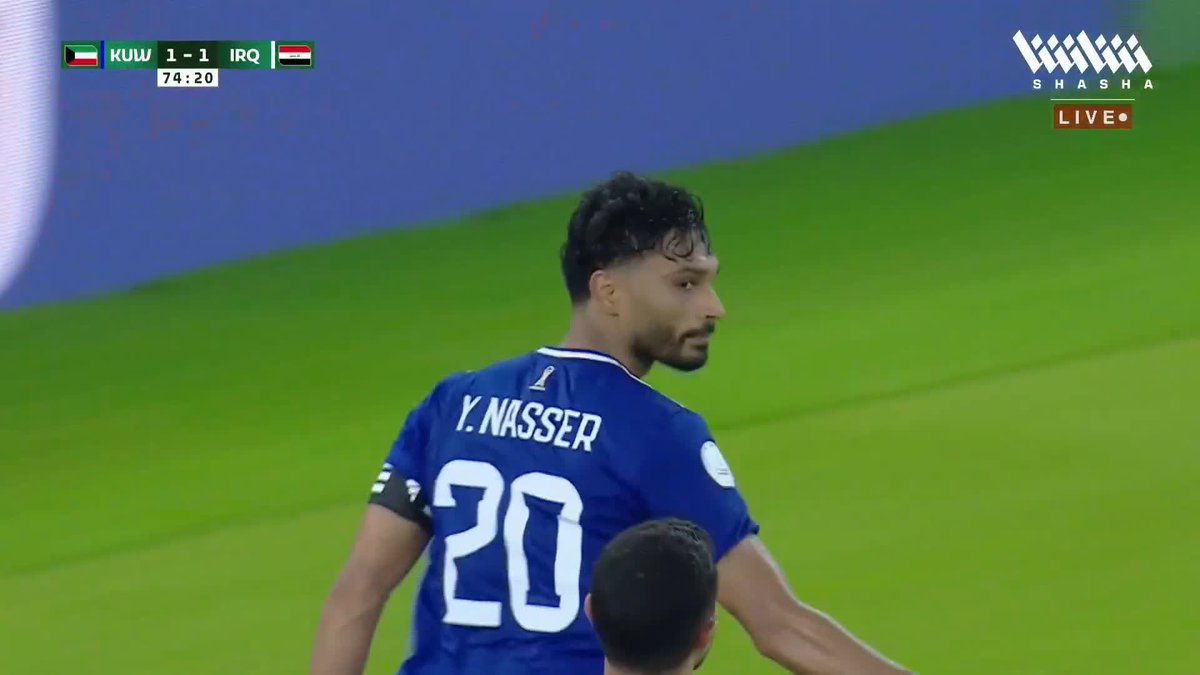 فيديو الهدف كامل بصوت فهد العتيبي 💙 يوسف ناصر يضحك على حارس العراق أحمد باسل ويسجل التعادل لكبير آسيا 💙