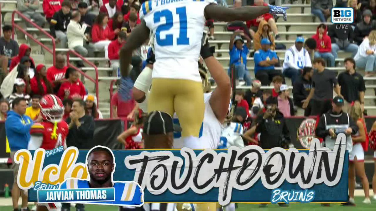 Jaivian Thomas is the third different Bruin to rush for a TD in the first half for UCLA Football 🐻 Watch on Big Ten Network