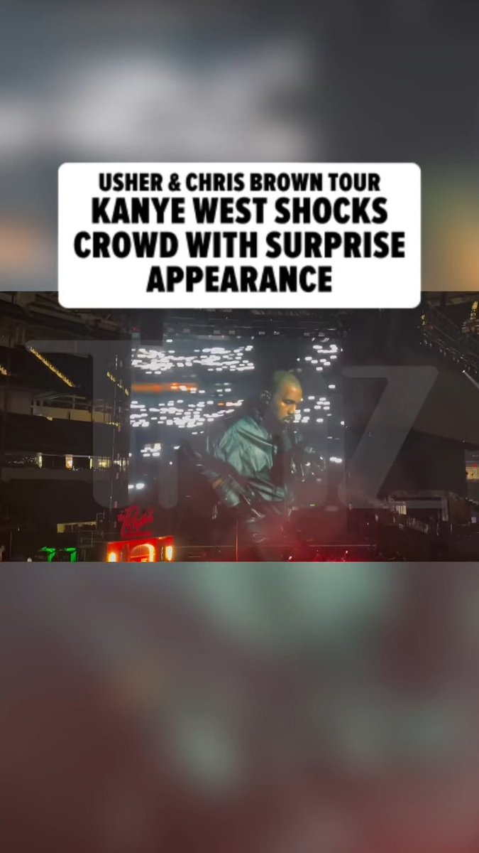 Kanye West gave fans one hell of a surprise Friday night ... popping up during Usher and Chris Brown's tour at their first night in Los Angeles. 👀
