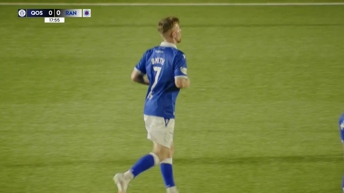 Queen of the South take the lead against Rangers B 🔵 Liam Smith's effort from outside of the box sneaks into the corner 💪