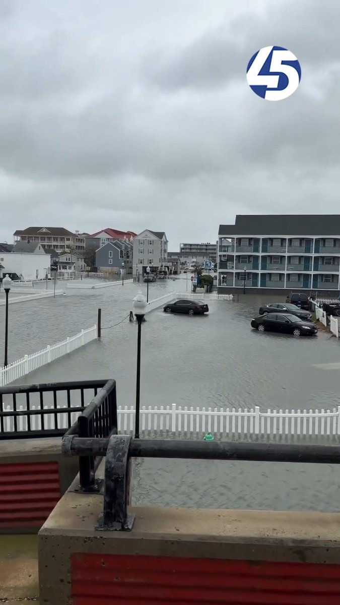 LOOK AT THIS: Flooding in downtown Ocean City around 11 a.m. Saturday as Nor'easter rolled in. ๐ฅ Courtesy: @ocshoremagazine on Instagram