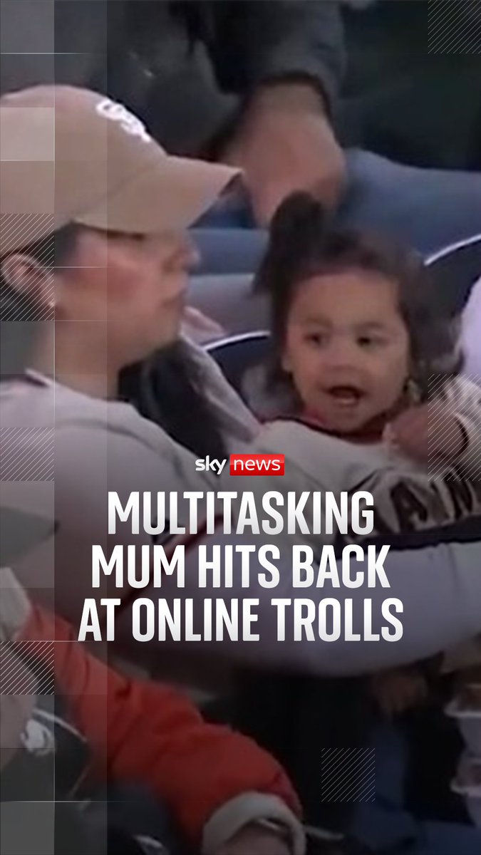 A mum picked out by TV cameras at a San Francisco Giants baseball game carrying a baby while fetching dinner as her husband looked on has caused uproar online - with the commentators kicking off the judgement. The mum has since hit back, insisting not was all as it seemed. 🔗