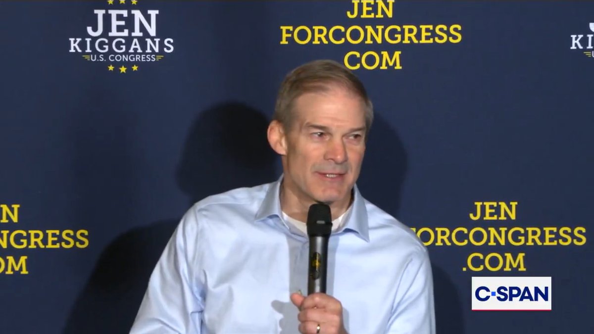 Rep Rep. Jim Jordan (R-OH), campaigning for Rep. Jen Kiggans (R-VA), speaks on the role of members of Congress: "They get the privilege of serving. Jen understands that."
