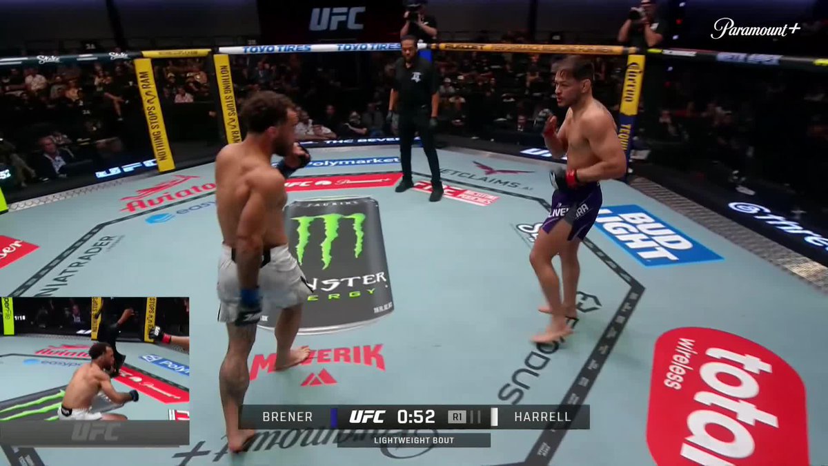 ELVES BRENER RIGHT HAND FROM WAY BACK 🚀 This is an unreal start to #UFCVegas121! [ LIVE on @ParamountPlus ]