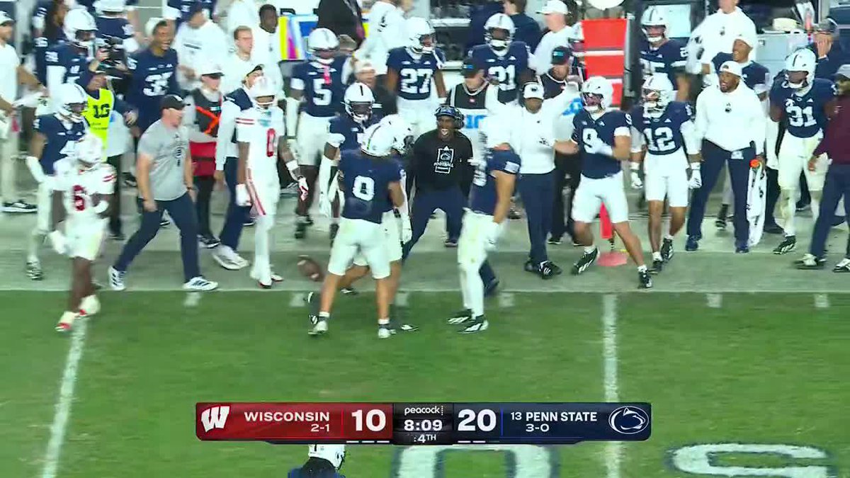 Third INT of the night for the Nittany Lions! LIVE on @Peacock