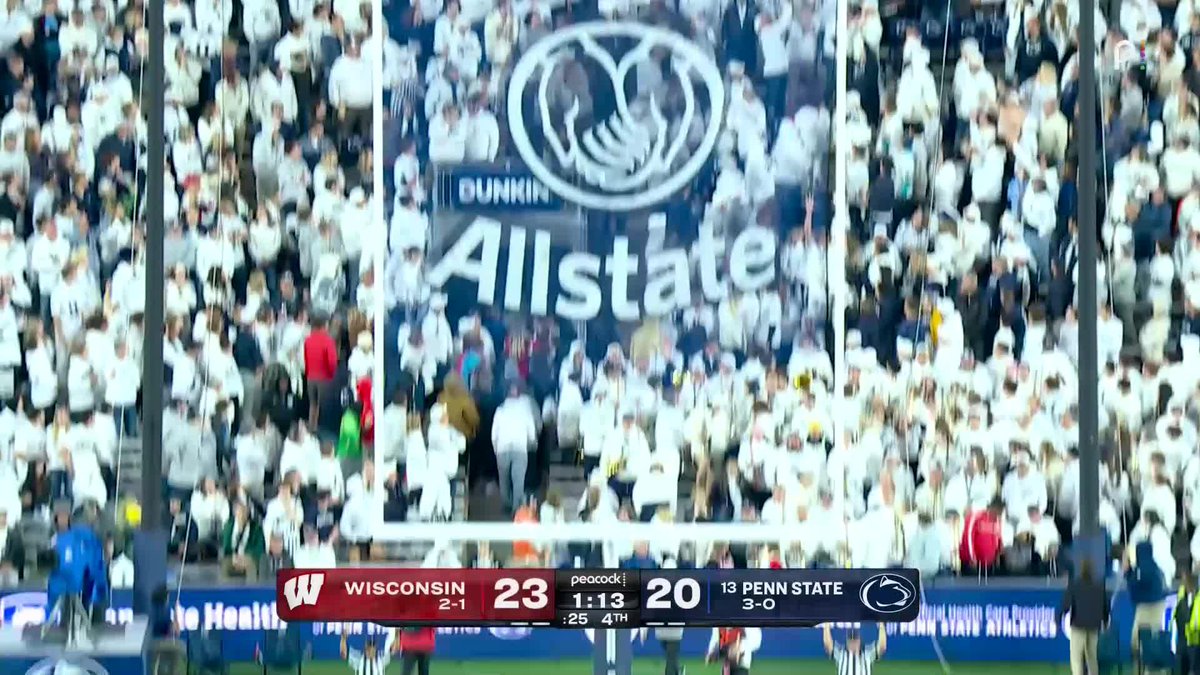 DID THAT JUST HAPPEN?! ONCE DOWN 17-0, THE BADGERS LEAD 24-20! 📺 Big Ten Football: Wisconsin at Penn State on Peacock & NBCSN