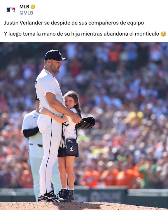 Justin Verlander anunció que 2026 sería su temporada final. 📅 Hoy realizó la última apertura de su carrera ante los Pittsburgh Pirates, y su hija Genevieve lo acompañó en el momento final de una carrera digna del Salón de la Fama. ❤️