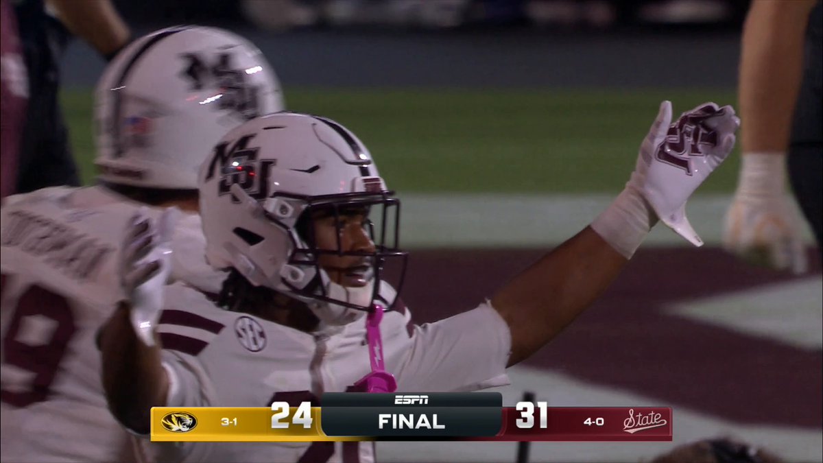 MISSISSIPPI STATE WINS IN A THRILLER 🔥 It's the first time the Bulldogs are 4-0 in consecutive seasons since 1944-45 🤯