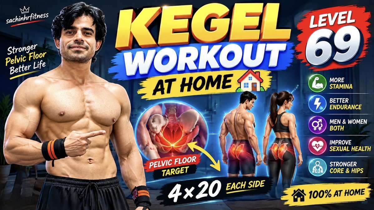 Kegel workout at home 🏠 Level 6️⃣9️⃣ starts now! 💪 Strengthen your pelvic floor, build better control &amp; endurance, and support a stronger core and hips — all from home! 🏠 #kegelworkout #sachinhrfitness