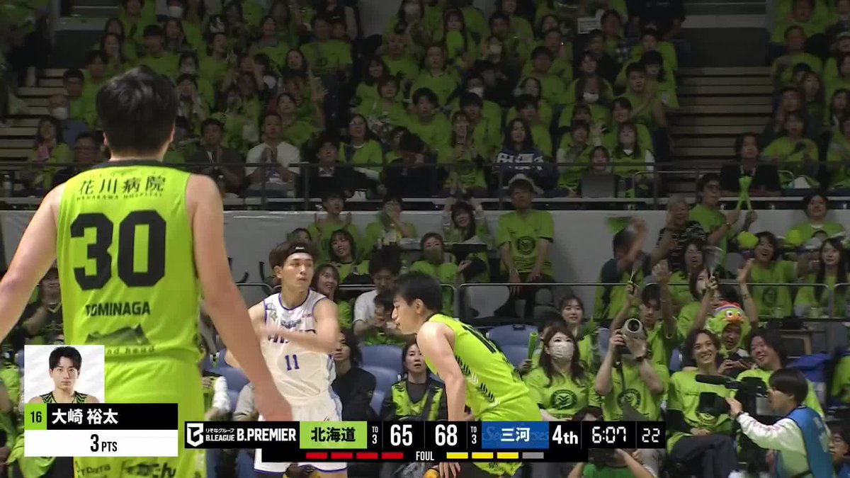 4Q 追いかける最終Q、#大崎裕太 が大きな1本を決め切る👌🔥 9/27(日) vs. シーホース三河 #レバンガ北海道