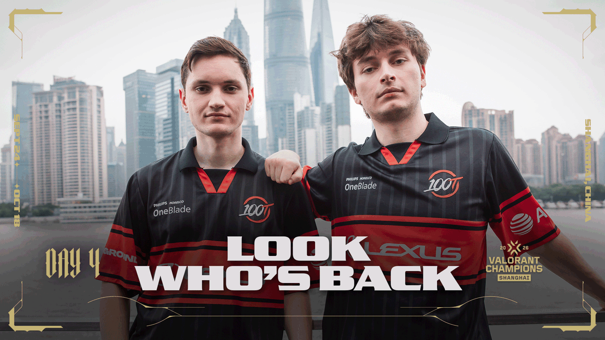 The last four teams will make their Shanghai debut today - 100 Thieves VALORANT returns to Shanghai with unfinished business against T1 VALORANT as JD GAMING and FUT Esports clash for redemption. Don’t miss our biggest #VALORANTChampions event ever at