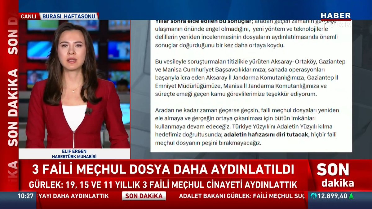 #SONDAKİKA - 3 faili meçhul dosya daha aydınlatıldı. Akın Gürlek: 19, 15 ve 11 yıllık 3 faili meçhul cinayeti aydınlattık.