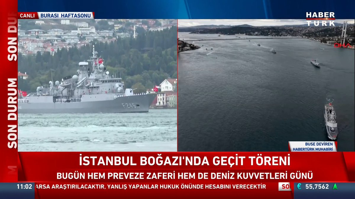 #SONDURUM - Preveze Deniz Zaferi'nin yıl dönümü Deniz Kuvvetleri'ne ait gemiler Boğaz'dan geçiş yapıyor.