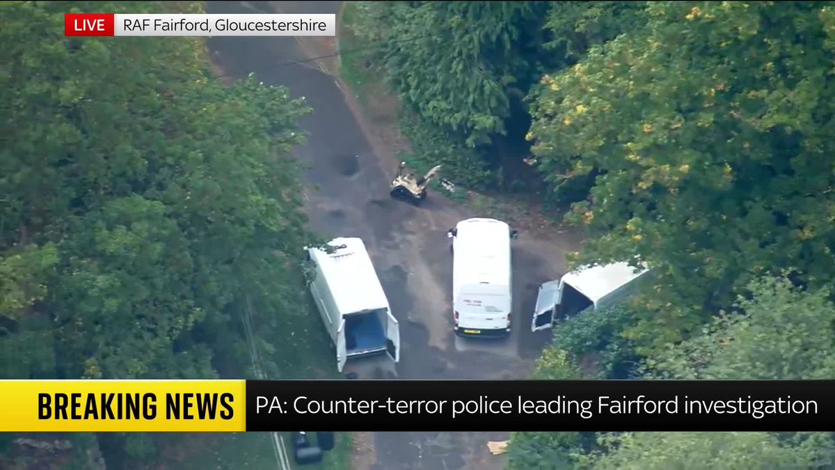 A bomb disposal robot has been used at the scene of the incident in the village of Whelford. The vehicle appeared to be inspecting large white vans. Sky's Kamali Melbourne reports on what is known so far. Sky 501, Virgin 602, Freeview 233
