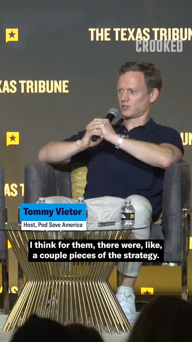 .Tommy Vietor responding to Talarico’s challenge to Ken Paxton to debate on Fox News: When your opponent’s whole message against you is that you’re low-T, and your rejoinder is, like, “All right, b*tch, debate me on Fox News,” that’s a pretty good way to respond.