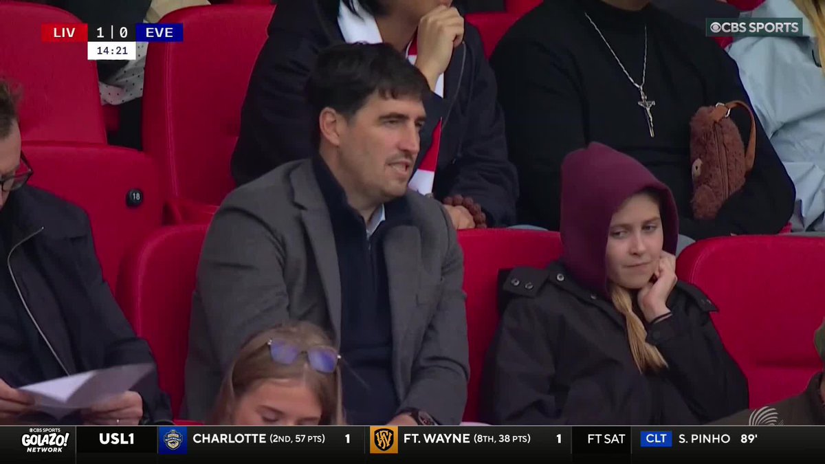 One club ❤️ Liverpool men’s head coach Andoni Iraola taking in the Merseyside derby at Anfield with his family 🤝