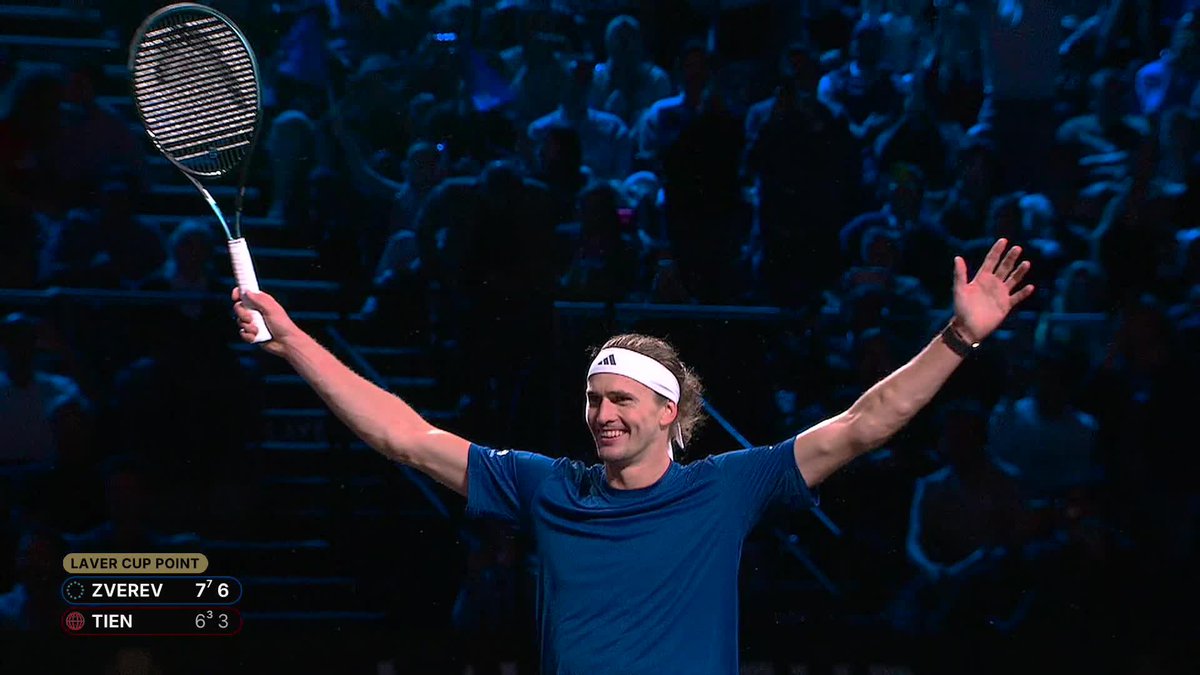 Team Europe’s crowning moment 👑🔵 Alexander Zverev returns the Laver Cup to Team Europe! Laver Cup #LaverCup