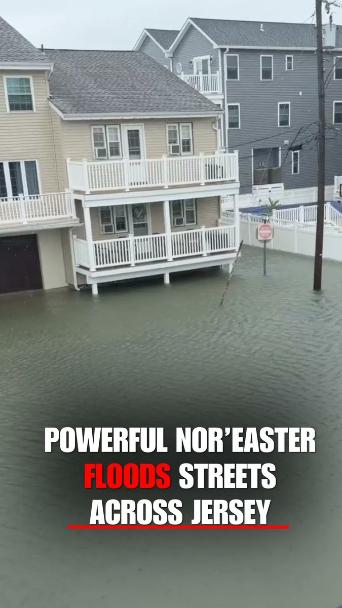 Video captures widespread flooding in parts of New Jersey as a powerful nor’easter brings relentless rain and wind. One resident described it as the worst flooding they’ve seen in 10 years as water levels continue to rise.
