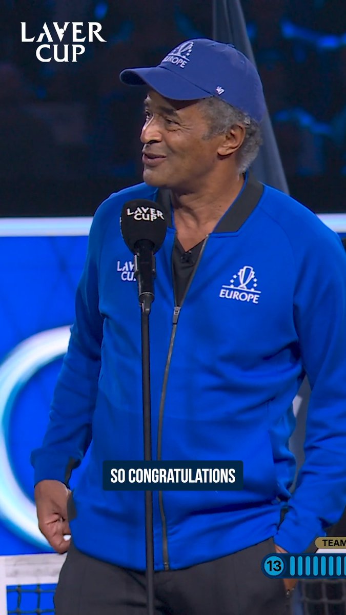 A proud dad, grandfather, uncle 🤷‍♂️ Nothing but love from Team Europe Captain Yannick Noah for his Laver Cup-winning team. #LaverCup #TennisUnrivaled