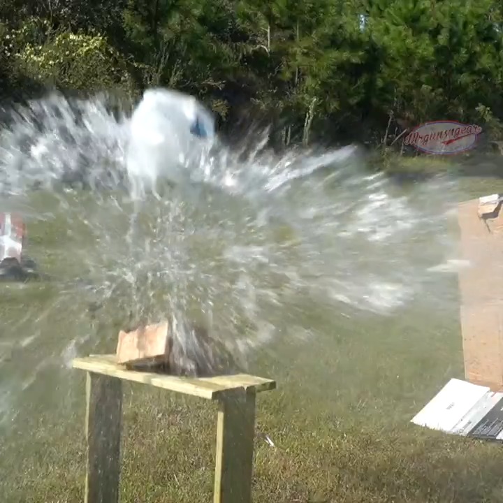 Since it's #ShotgunSunday - it's as good a time as any to shoot some S&B #00 buckshot at a gallon of water because..... why not 🇺🇸😎 #buckshot #sunday #shotgun #ballistics #BoomStick #12ga