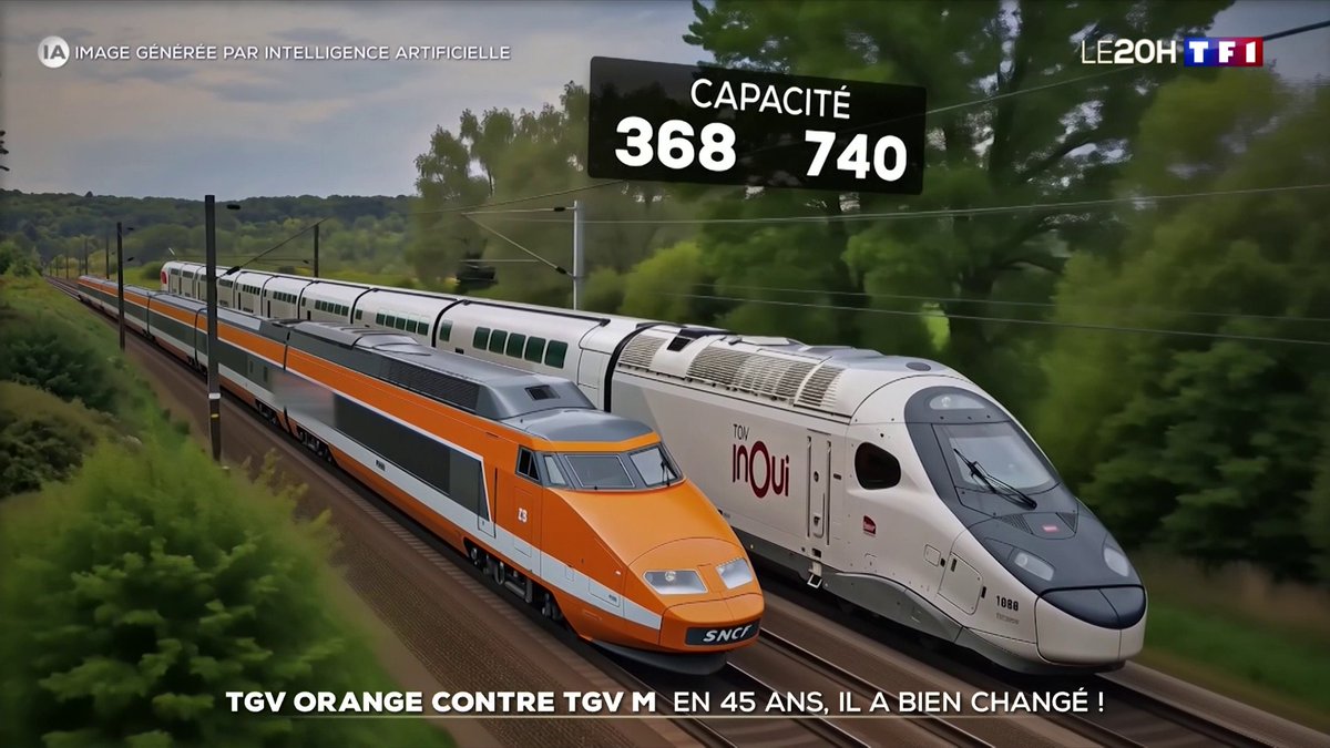 🚝 TGV Orange contre TGV M : en 45 ans, il a bien changé ! 📺 #LE20H de TF1 présenté par Anne-Claire Coudray