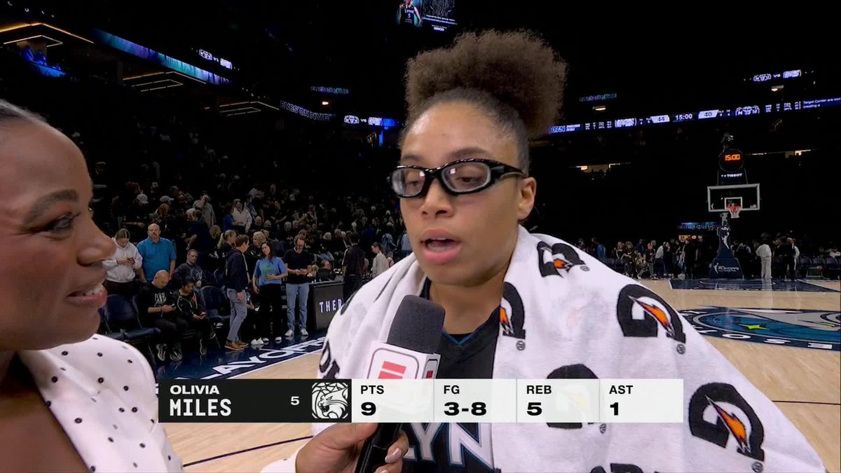 "I'm still nervous!" —Olivia Miles keeping it real at halftime of her first career WNBA playoff game