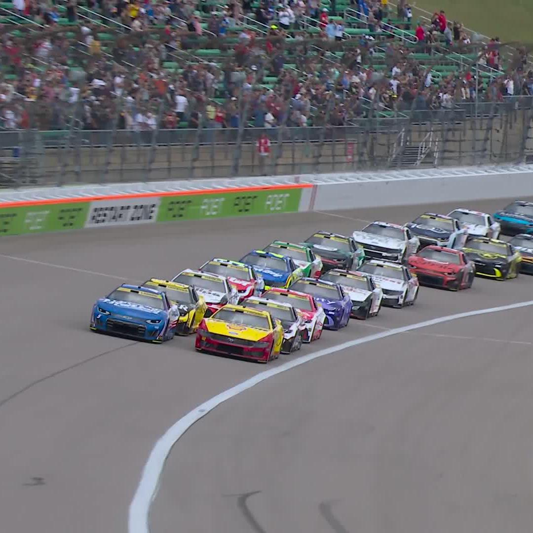 Hammer down in the Heartland! We're underway at Kansas Speedway, live on NASCAR on USA.