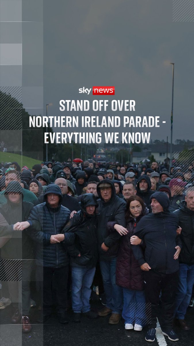 Thousands of protesters have blocked the predominately nationalist Garvaghy Road in Portadown in a bid to prevent a contentious Orange Order parade. Sky's Stephen Murphy was there. Live updates: