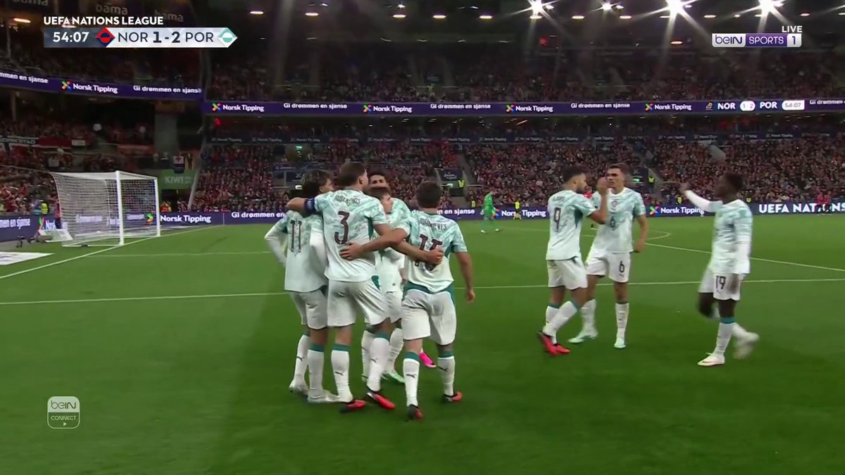 البرتغال تستعيد التقدم بعد خطأ قاتل من حارس النرويج نيلاند! 🇵🇹⚽️ #دوري_الأمم_الأوروبية