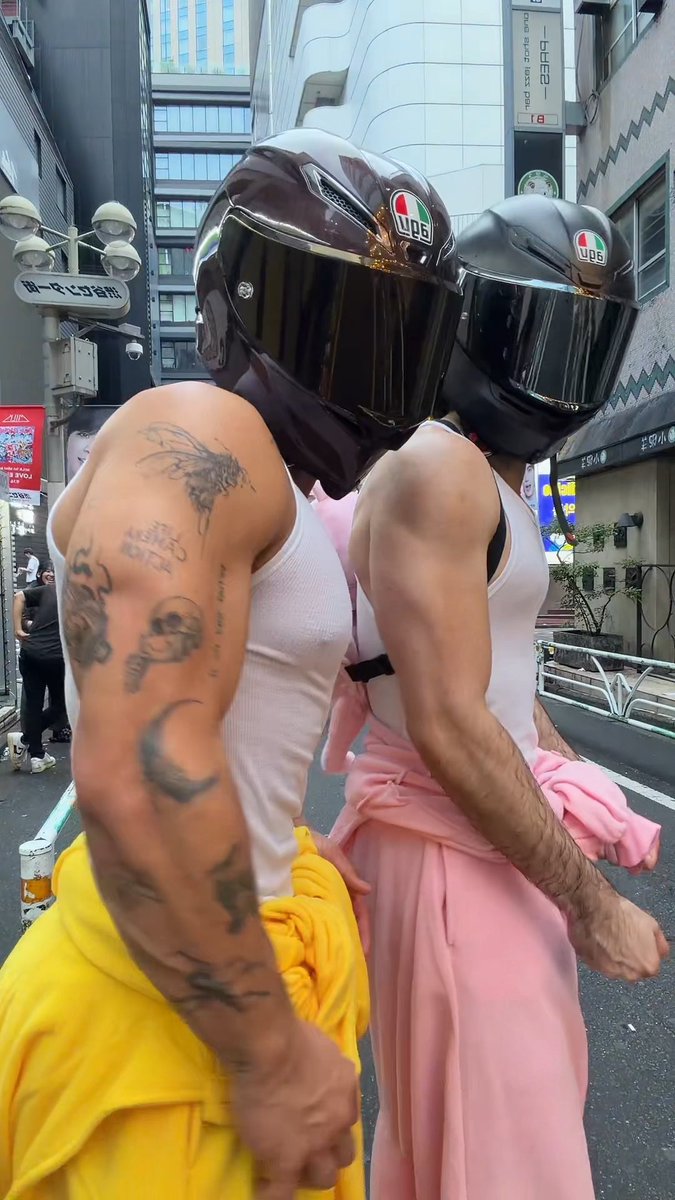 Larping Moto No one in Japan batted an eye until we took these off 💀 Some old man kissed my bicep and squeezed my chest while we were shooting. I’ll post that video soon