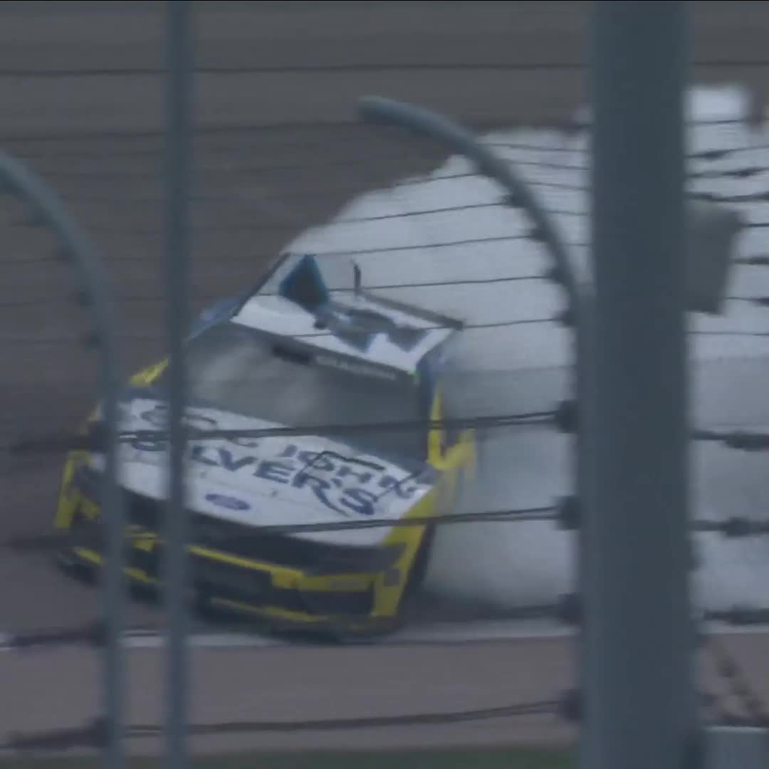 A big slide for Noah Gragson as the No. 4 goes up in smoke.