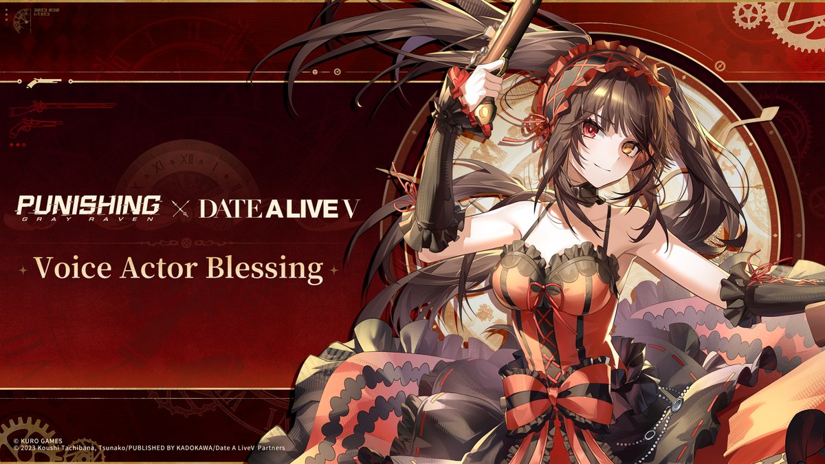 [Punishing: Gray Raven × Date A Live V] Collaboration Voice Actor Blessing A blessing from Asami Sanada, voice actress of Kurumi Tokisaki, has arrived! Commandant, are you ready to begin your otherworldly adventures? —————————————— Punishing: Gray Raven new version [Anchored in Faith] has launched! Punishing: Gray Raven × Date A Live V collaboration officially launches on SEPT 29, bringing with the S-Rank collab character [Kurumi Tokisaki]! 🎁 Follow Punishing: Gray Raven and repost this video. We will select 4 Commandants based on all reposts to receive autograph boards from Kurumi Tokisaki's Voice Actor Asami Sanada!