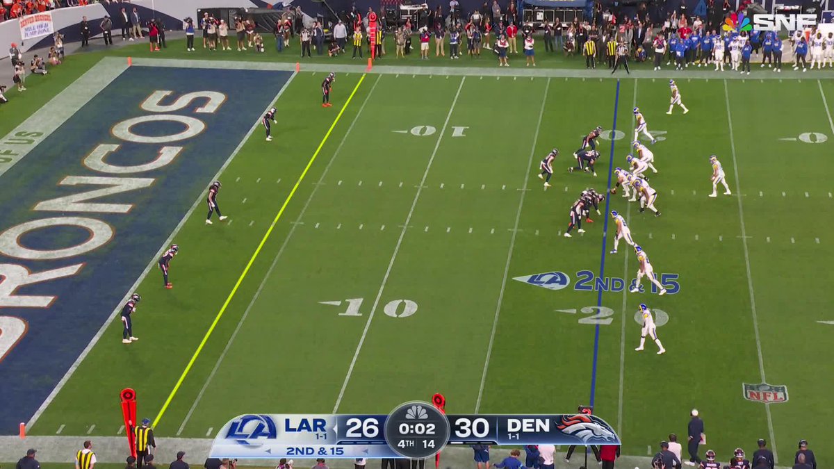 TALANOA HUFANGA CALLS GAME WITH AN END ZONE PICK. BRONCOS WIN! 📺 Sunday Night Football: Rams at Broncos on NBC &amp; Peacock