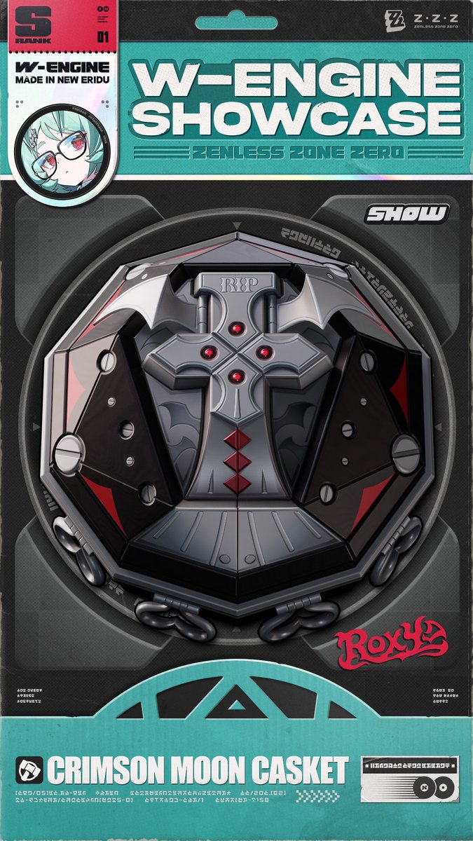 "Crimson Moon Casket" W-Engine Showcase The "Crimson Moon Casket" Signal Search event is about to begin! From 2026/09/30 12:00 (server time) – 2026/10/20 14:59 (server time), reception rate for the limited S-Rank W-Engine Crimson Moon Casket (Stun) is boosted! *In development. Actual effects will be based on the official release version. #zzzero #zenlesszonezero #Roxy