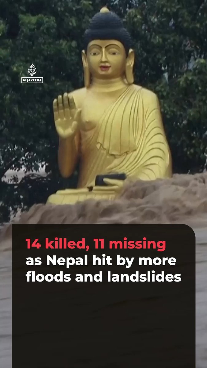 At least 14 people have been killed and 11 remain missing after heavy rain triggered floods and landslides across Nepal. Chitwan was hit hardest, while 49 districts face flood warnings, including areas devastated by last month’s disaster, which killed 1,450 people.