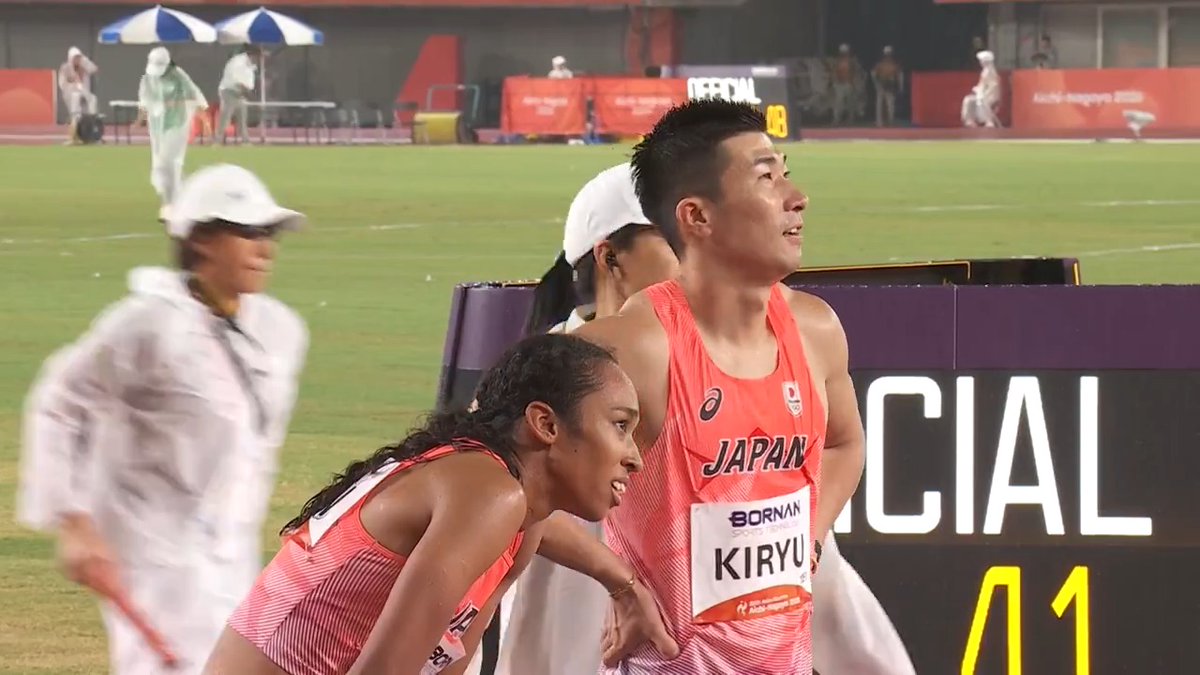 / #アジア大会愛知名古屋 📺#TBS 系列独占生放送中✨🎌 \ 決勝進出‼️ ✅🏃♀️陸上 混合4×100mリレー🔥予選1組🔥 🇯🇵 ⏱️41.70 🇯🇵#小室歩久斗 🇯🇵#御家瀬緑 🇯🇵#桐生祥秀 🇯🇵#井戸アビゲイル風果 📺放送スケジュールはコチラ 💻U-NEXTで複数チャンネル同時生配信▷ 📲TVerでもLIVE配信▷ © Olympic Council of Asia 2026 #陸上