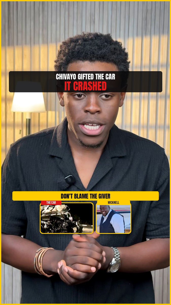 A car Wicknell Chivayo gave away crashed on the Masvingo road. A man is dead. And half the timeline is celebrating, because of who gave the car. You don't have to like the man. But a crash has causes, and "the wrong person gave it to you" was never one of them.