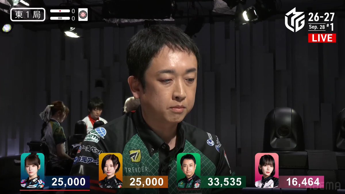 #Mリーグ 2026-27試合ダイジェスト📹 東1局 #三浦智博 選手の跳満のアガリ！ -白卓- 今季こそはと意気込む三浦選手の一撃！ 七対子の赤🀋単騎の手で先制リーチ！ 岡田選手が追いかけリーチに出るも ここは三浦選手に軍配！ 裏2の12000で一歩抜け出す！ 👇動画タップで今すぐ無料視聴