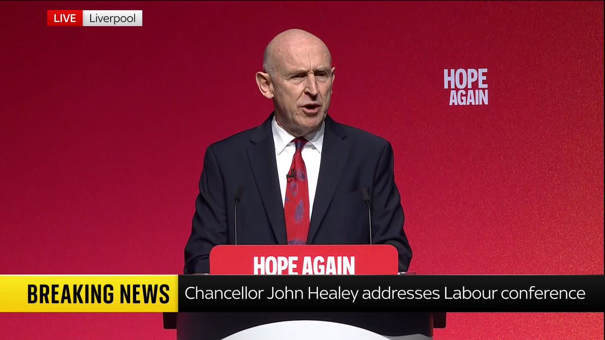 "She will always be recognised as this country's first female Chancellor" Chancellor John Healey pays tribute to his predecessor Rachel Reeves during his speech at the Labour conference