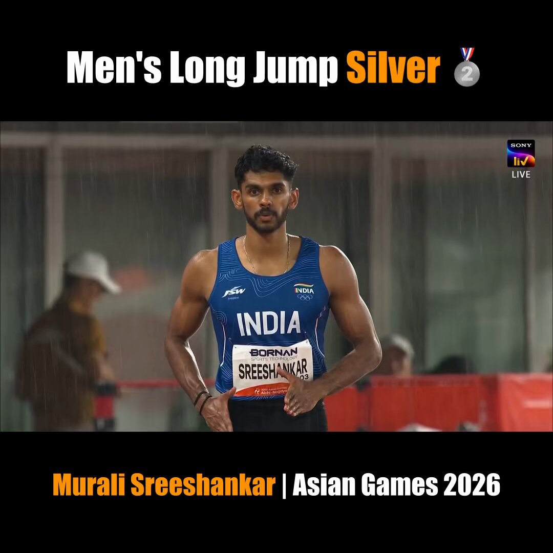 Congratulations to Murali Sreeshankar on a brilliant Silver Medal in the Men’s Long Jump Final at the Asian Games 2026! #Cheer4Bharat