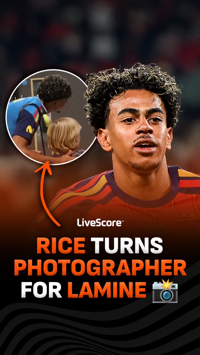 Declan Rice took a photo of Lamine Yamal and his son after England's 3-2 loss vs Spain 🏴󠁧󠁢󠁥󠁮󠁧󠁿🇪🇸 Yamal has so much motion he's got Rice turning into a photographer 📸 ‘🎥 / England