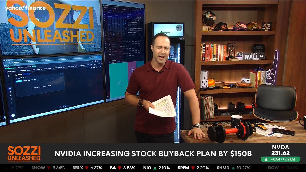 .Brian Sozzi: Jensen Huang is signaling confidence that Nvidia's stock is undervalued heading into its next earnings report. 🔥 Why? The company just authorized a $150 billion stock buyback, the largest in company history, pushing its total buyback authorization to $235 billion, bigger than the market cap of companies like Coca-Cola. Cut through the noise with Brian Sozzi every day at a.m. ET on Yahoo Finance.