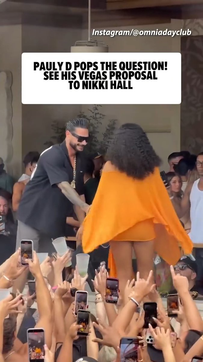 DJ Pauly D popped the question to his girlfriend, Nikki Hall, in Las Vegas! 💍 🎥: Instagram/ omniadayclub