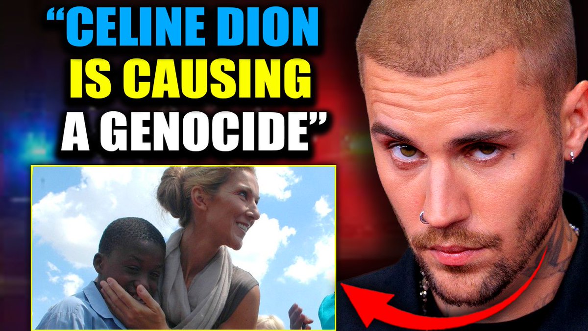 Justin Bieber Reveals Celine Dion Is Draining Africa of Child Blood: "Her Addiction Is Causing a Genocide" Justin Bieber has accused Celine Dion of "African genocide," revealing that her supercharged adrenochrome addiction has become so ravenous it is draining entire villages in Africa of their children's blood. In today's show, we bring you the information and receipts Justin Bieber has just begun sharing with the world.