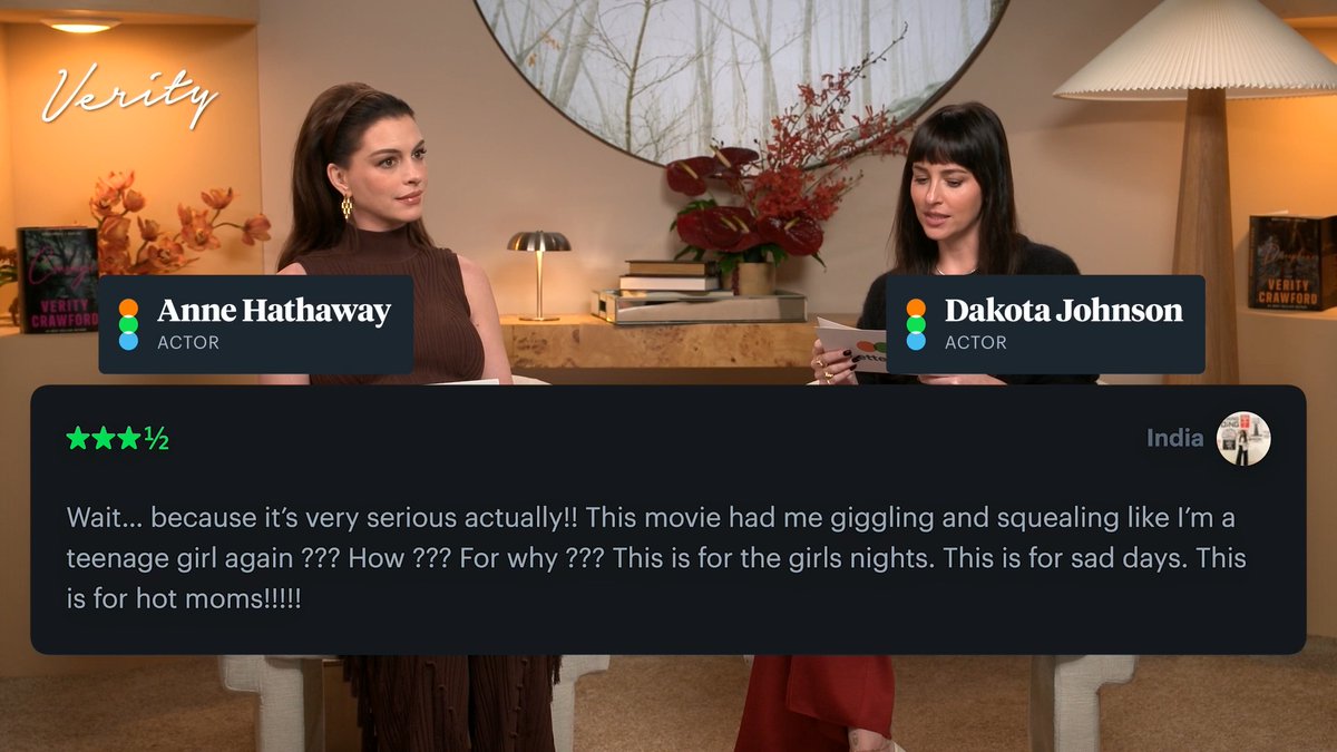 Guess Your Movie based on your Letterboxd reviews with Anne Hathaway and Dakota Johnson 👀 Verity is in theaters October 2 via Amazon MGM Studios. Watch the full video on our YouTube: