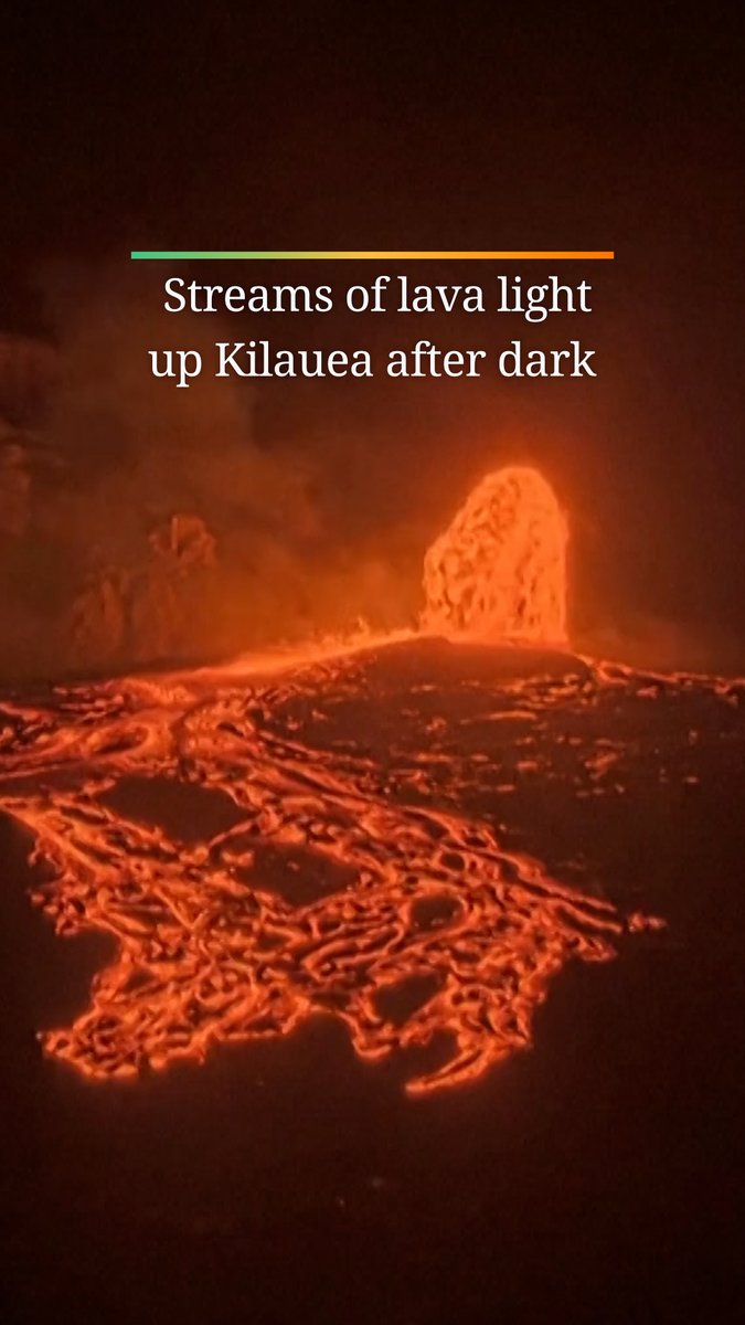 Lava glowed at Hawaii’s Kilauea volcano on Sunday as USGS scientists say another episode of powerful lava fountaining remains possible.